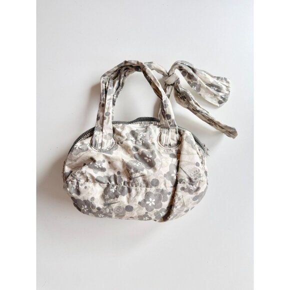 LESPORTSAC Boutique Veronique Ophelia Grey Floral Dragonfly Shoulder Bag Purse - Picture 3 of 16